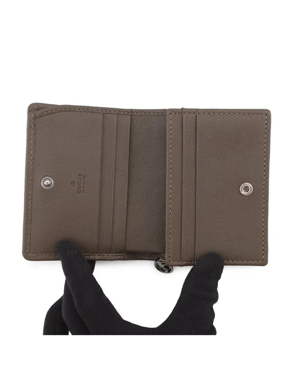 Gucci Bifold Wallet Interlocking Blanc Di Leather